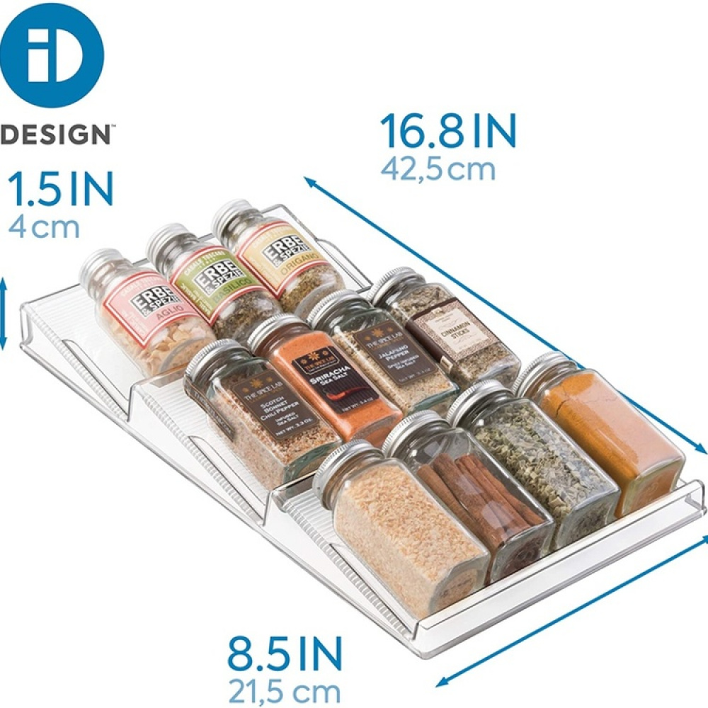 Kryddställ för låda, IN-DRAWER SPICE RACK, 21,6 x 42 x H 4 cm, Transparent i gruppen Förvaring / Köksförvaring / Organisera köksskåp / Kryddhyllor hos SmartaSaker.se (41608)
