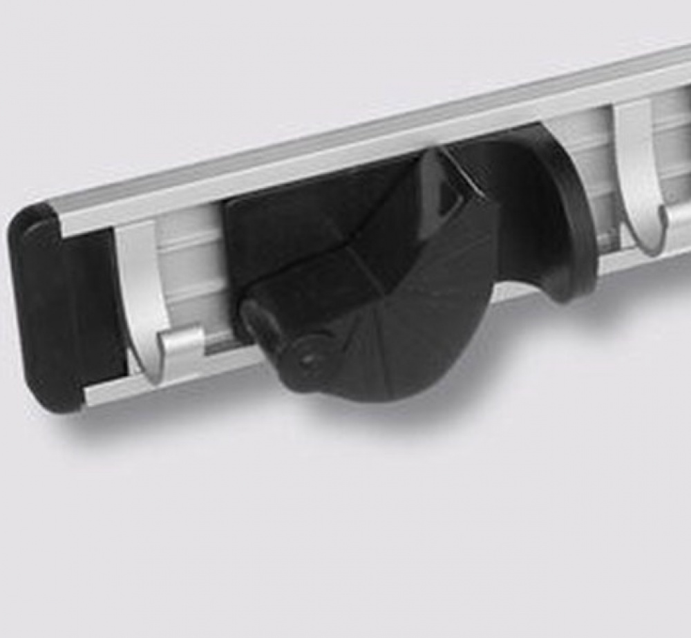 Kvasthållare med krokar, MOP HOLDER, 40 cm, Aluminium / Svart i gruppen Förvaring / Förråd- och garageförvaring / Redskapshållare hos SmartaSaker.se (41623)