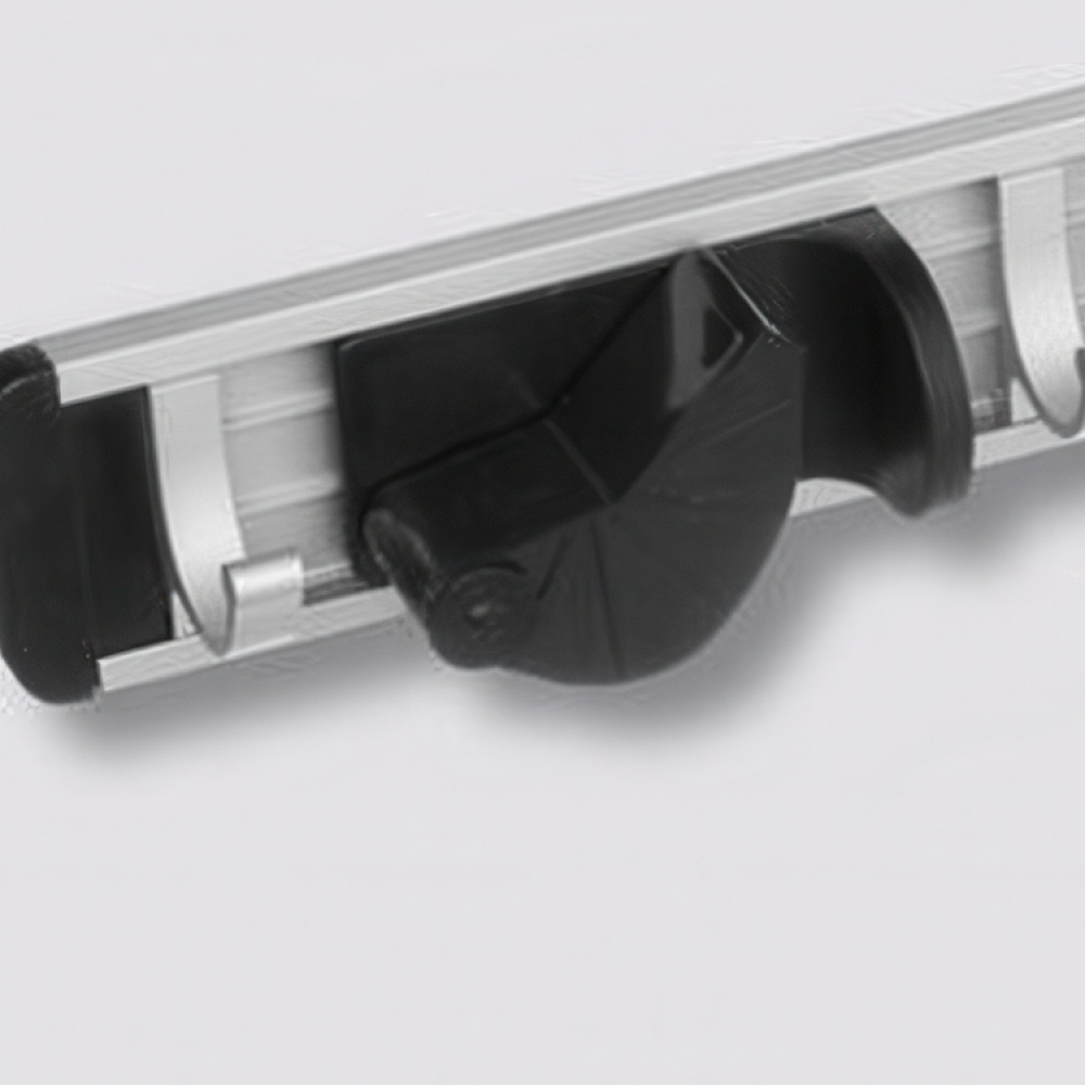 Kvasthållare med krokar, MOP HOLDER, 40 cm, Aluminium / Svart i gruppen Förvaring / Förråd- och garageförvaring / Redskapshållare hos SmartaSaker.se (41623)