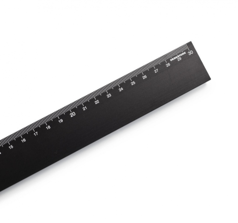 Linjal i aluminium, 30 cm, DESKSTORE SIZE BLACK, Svart i gruppen Förvaring / Kontorsmaterial hos SmartaSaker.se (41643)