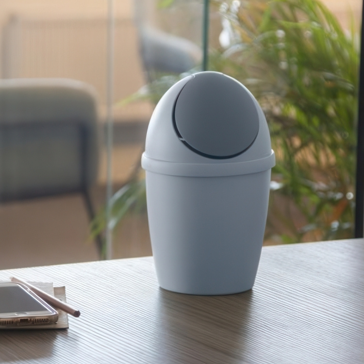 Liten Papperskorg med vipplock, TIGLIO TABLE BIN, Ø 14 x H 22 cm i gruppen Förvaring / Badrumsförvaring / Papperskorgar hos SmartaSaker.se (41650)