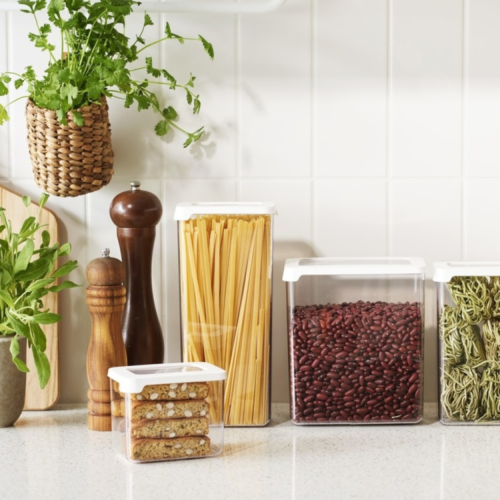 Lufttät behållare för spagetti, 2,25 Liter, VISION, Klar / Vit i gruppen Förvaring / Köksförvaring / Förvaringsburkar / SmartStore förvaringsburkar hos SmartaSaker.se (41671)