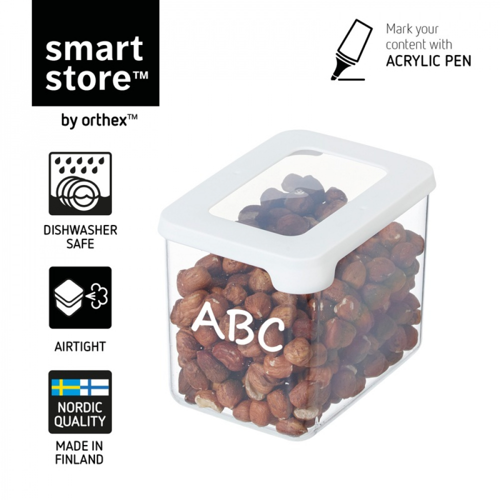 Lufttät behållare Liten, 0,8 Liter, VISION, Klar / Vit i gruppen Förvaring / Köksförvaring / Förvaringslådor och burkar / SmartStore hos SmartaSaker.se (41672)