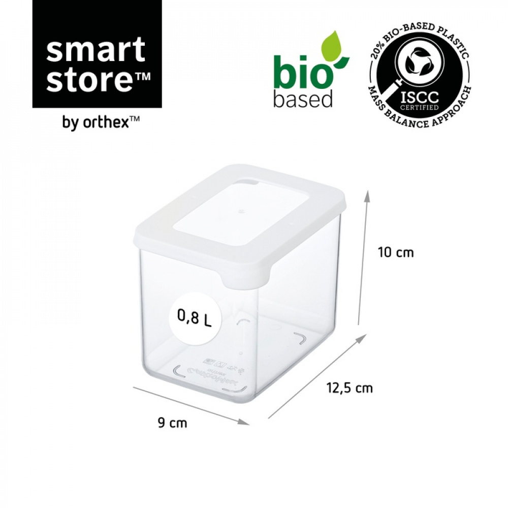Lufttät behållare Liten, 0,8 Liter, VISION, Klar / Vit i gruppen Förvaring / Köksförvaring / Förvaringslådor och burkar / SmartStore hos SmartaSaker.se (41672)