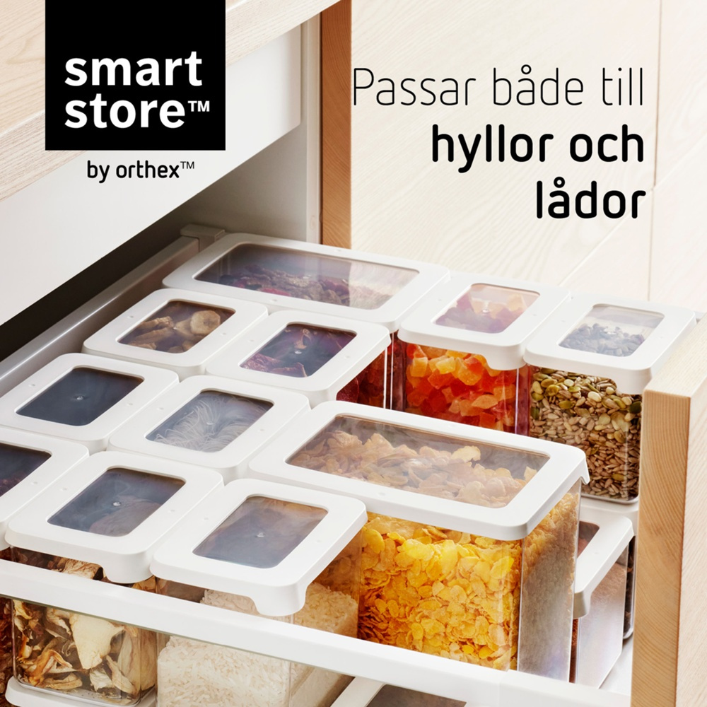Lufttät behållare Liten, 0,8 Liter, VISION, Klar / Vit i gruppen Förvaring / Köksförvaring / Förvaringslådor och burkar / SmartStore hos SmartaSaker.se (41672)