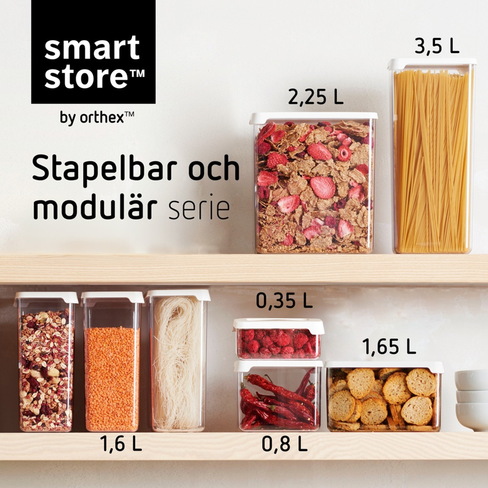 Lufttät behållare Liten, 0,8 Liter, VISION, Klar / Vit i gruppen Förvaring / Köksförvaring / Förvaringslådor och burkar / SmartStore hos SmartaSaker.se (41672)