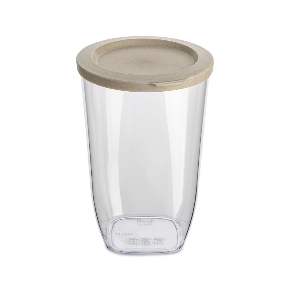 Lufttät behållare, 1,5 Liter, KOIZOL CONNECT ORGANIC DRY STORAGE MEDIUM, Klar / Beige i gruppen Förvaring / Köksförvaring / Förvaringslådor och burkar hos SmartaSaker.se (41677)