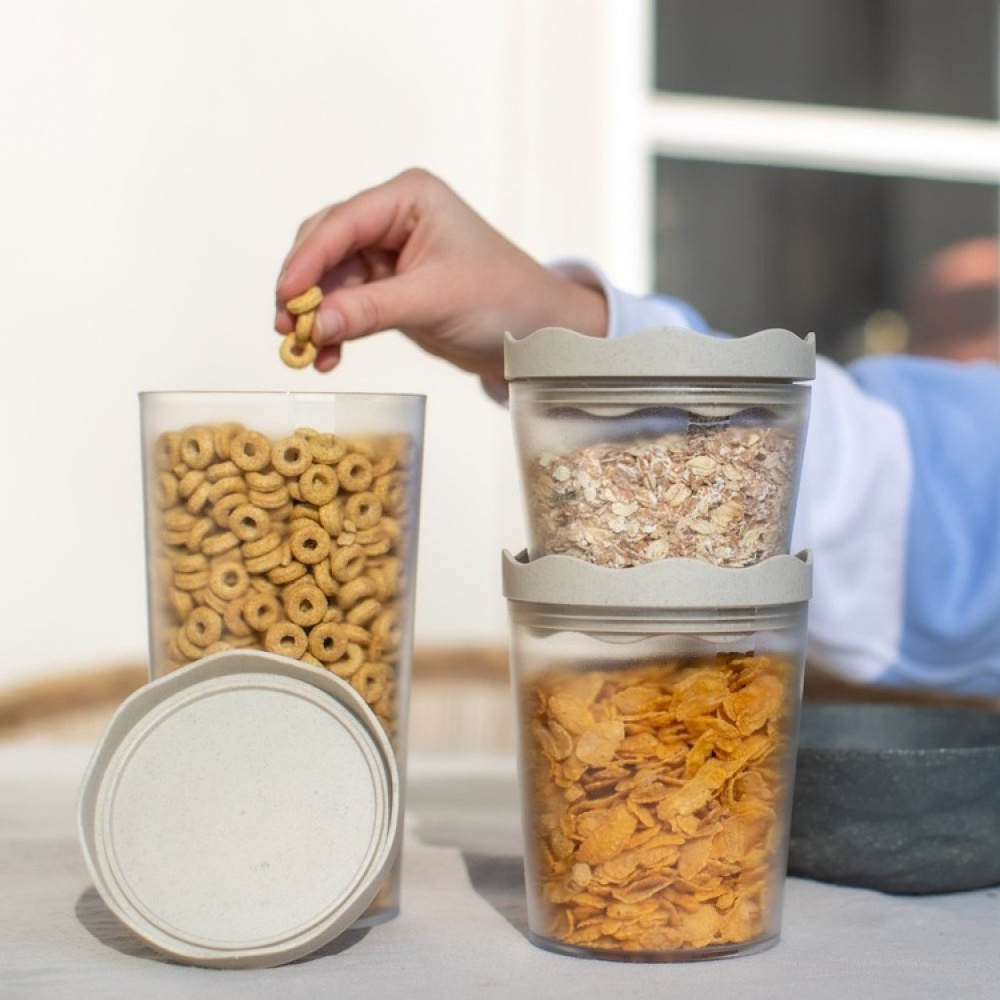 Lufttät behållare, 750 ml, KOIZOL PRINCE ORGANIC MEDIUM CONTAINER , Transparent / Beige i gruppen Förvaring / Köksförvaring / Förvaringsburkar hos SmartaSaker.se (41681)