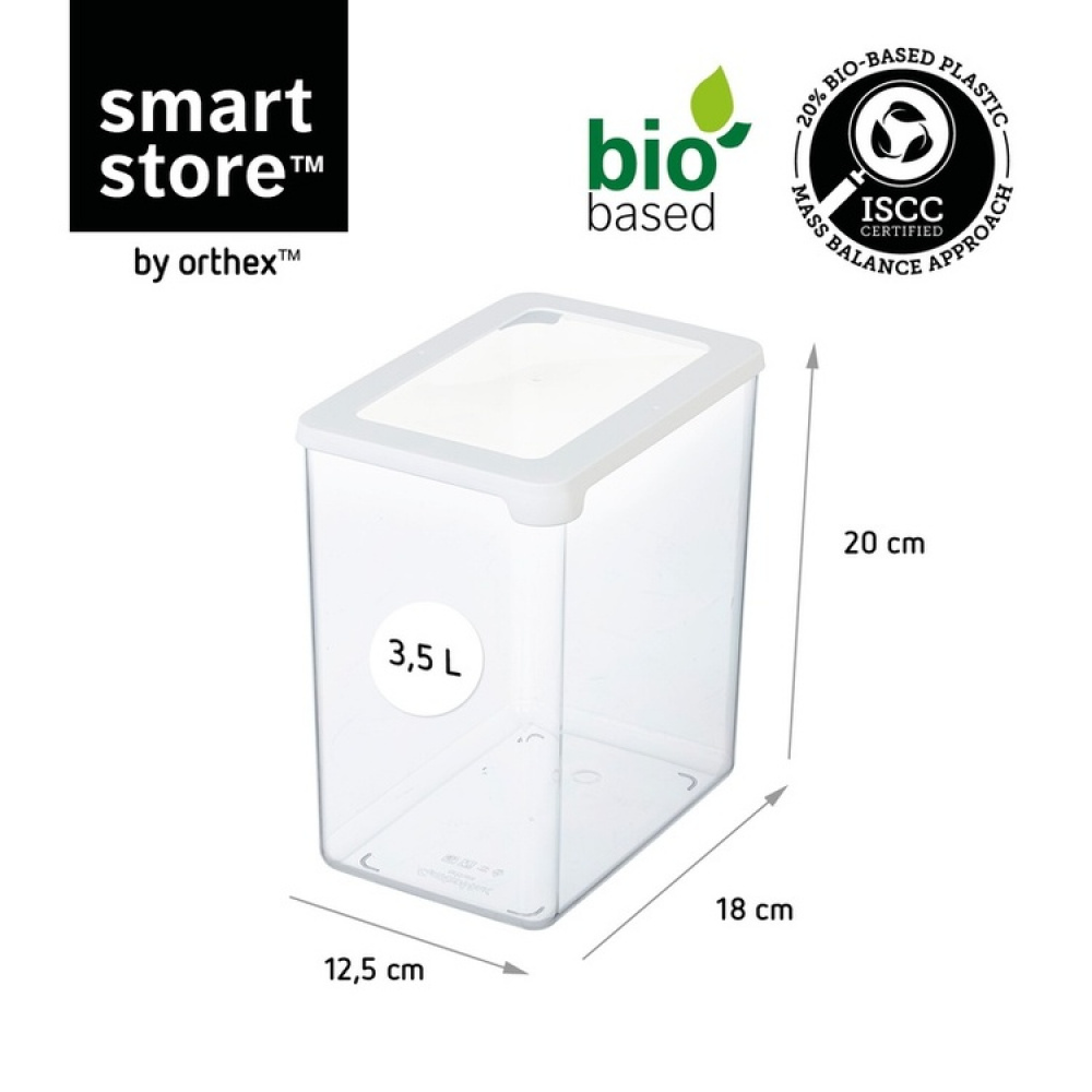 Lufttät behållare, Djup, Stor, 3,5 Liter, VISION, Klar / Vit i gruppen Förvaring / Köksförvaring / Förvaringsburkar / SmartStore förvaringsburkar hos SmartaSaker.se (41682)