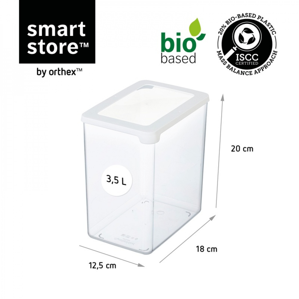Lufttät behållare, Djup, Stor, 3,5 Liter, VISION, Klar / Vit i gruppen Förvaring / Köksförvaring / Förvaringslådor och burkar / SmartStore hos SmartaSaker.se (41682)