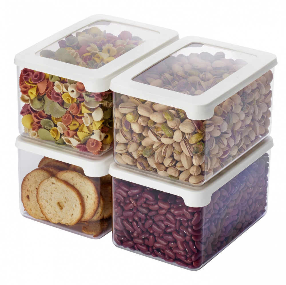 Lufttät behållare, Djup, 1,65 Liter, VISION 18 x 12,5 x H 10 cm, Klar / Vit i gruppen Förvaring / Köksförvaring / Förvaringslådor och burkar / SmartStore hos SmartaSaker.se (41683)