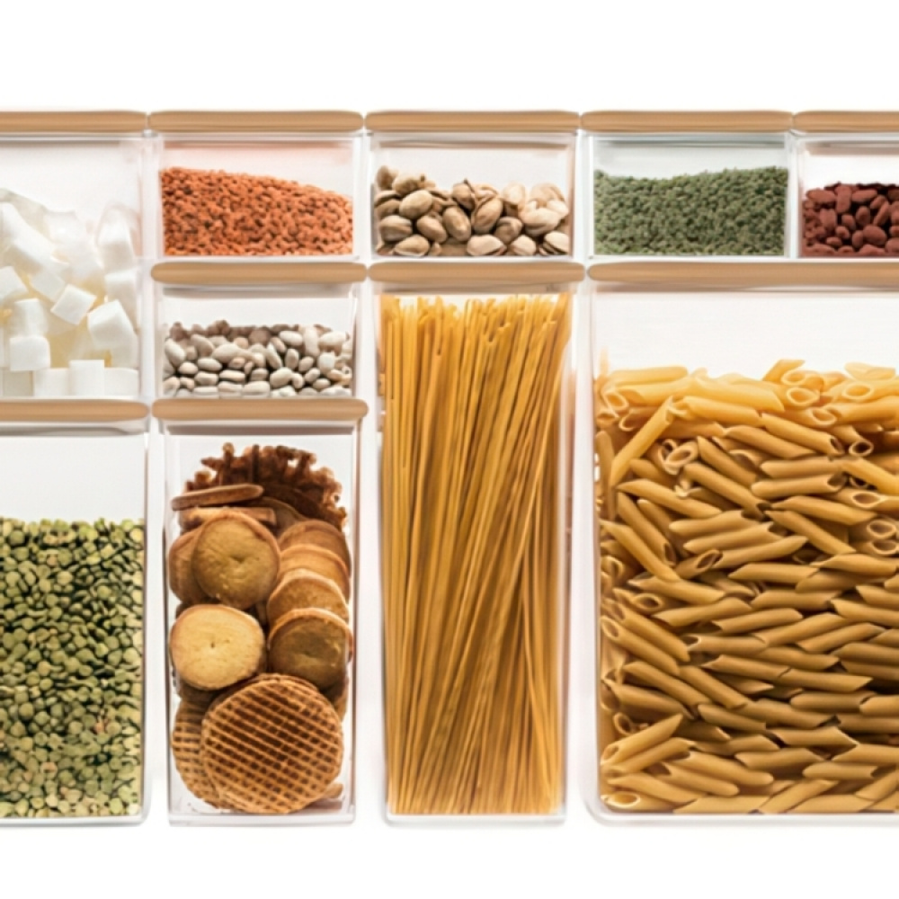 Lufttät behållare, Fyrkantig, 0,5 L, ESKE BAMBOO SMALL, 10,4 x 10,4 x H 7,2 cm, Klar / Natur i gruppen Förvaring / Köksförvaring / Förvaringsburkar / 5five förvaringsburkar hos SmartaSaker.se (41684)