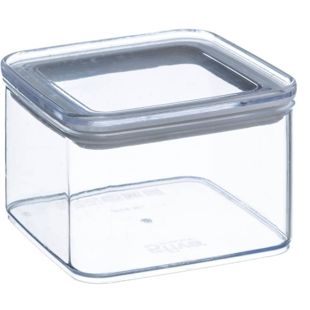 Lufttät behållare, Fyrkantig, 0,5 L, ESKE SMALL, 10,4 x 10,4 x H 7 cm, Klar / Vit i gruppen Förvaring / Köksförvaring / Förvaringsburkar / 5five förvaringsburkar hos SmartaSaker.se (41685)