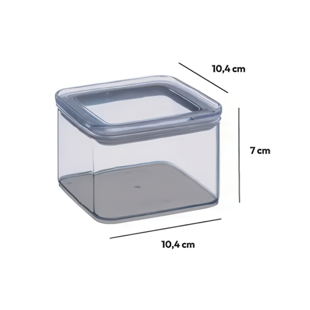 Lufttät behållare, Fyrkantig, 0,5 L, ESKE SMALL, 10,4 x 10,4 x H 7 cm, Klar / Vit i gruppen Förvaring / Köksförvaring / Förvaringsburkar / 5five förvaringsburkar hos SmartaSaker.se (41685)