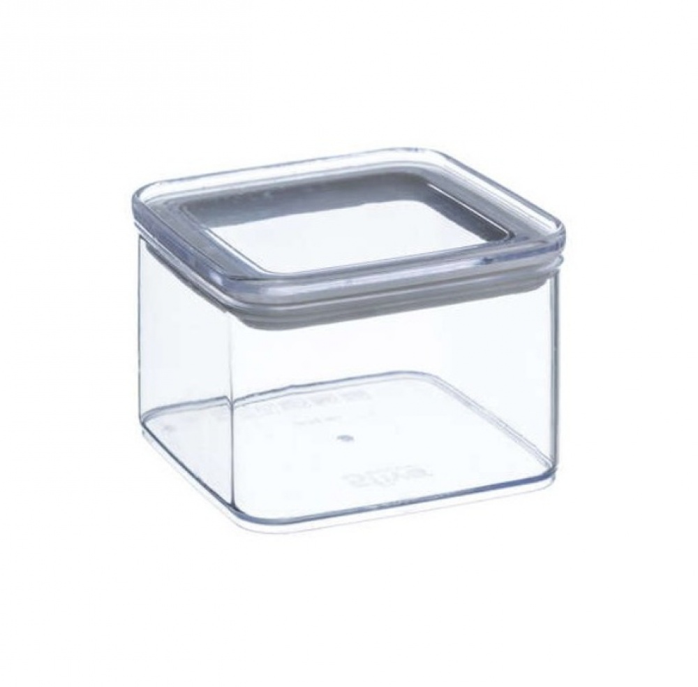 Lufttät behållare, Fyrkantig, 0,5 L, ESKE SMALL, 10,4 x 10,4 x H 7 cm, Klar / Vit i gruppen Förvaring / Köksförvaring hos SmartaSaker.se (41685)