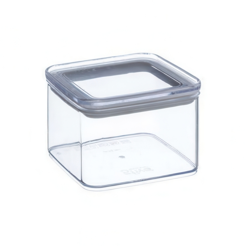 Lufttät behållare, Fyrkantig, 0,5 L, ESKE SMALL, 10,4 x 10,4 x H 7 cm, Klar / Vit i gruppen Förvaring / Köksförvaring / Förvaringsburkar / 5five förvaringsburkar hos SmartaSaker.se (41685)