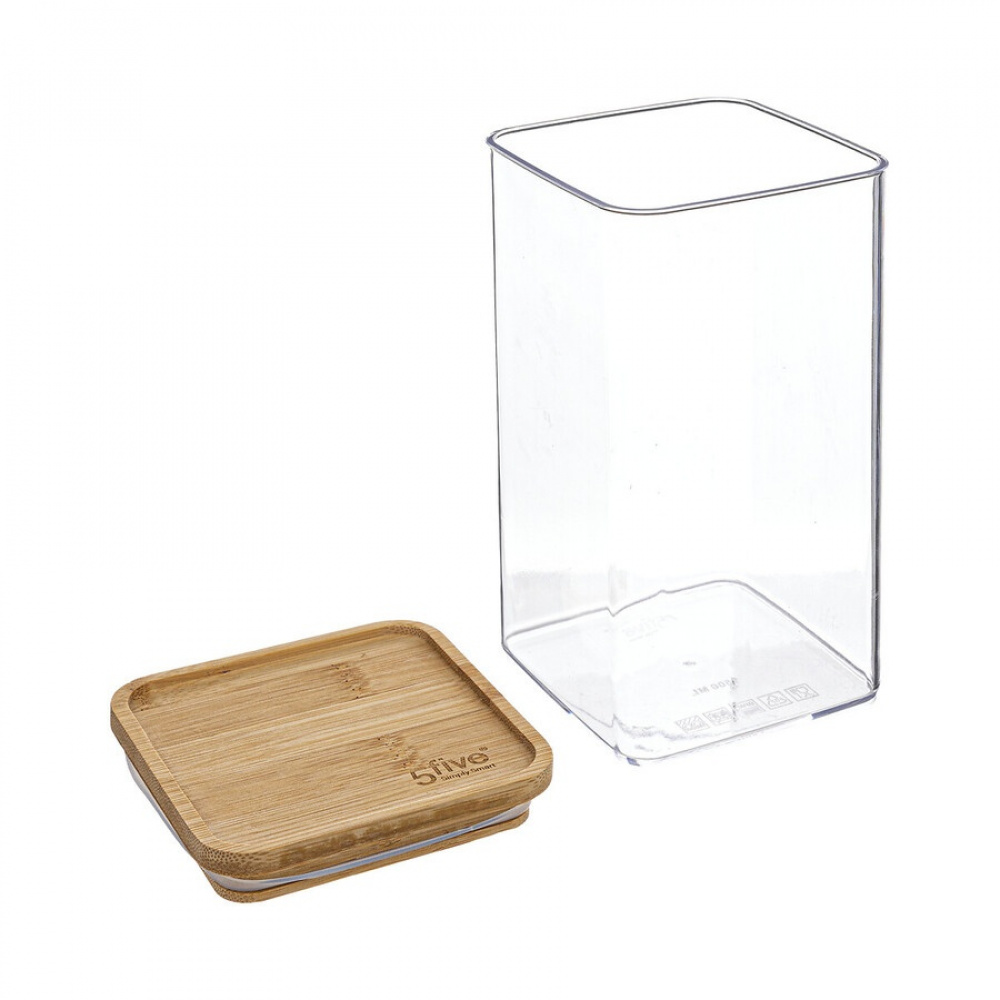 Lufttät behållare, Fyrkantig, 1,5 L, ESKE BAMBOO LARGE 10,4 x 10,4 x H 20,5cm, Klar / Natur i gruppen Förvaring / Köksförvaring / Förvaringslådor och burkar / Eske hos SmartaSaker.se (41688)
