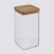 Lufttät behållare, Fyrkantig, 1,5 L, ESKE BAMBOO LARGE 10,4 x 10,4 x H 20,5cm, Klar / Natur Lufttät behållare, Fyrkantig, 1,5 L, ESKE BAMBOO LARGE 10,4 x 10,4 x H 20,5cm, Klar / Natur