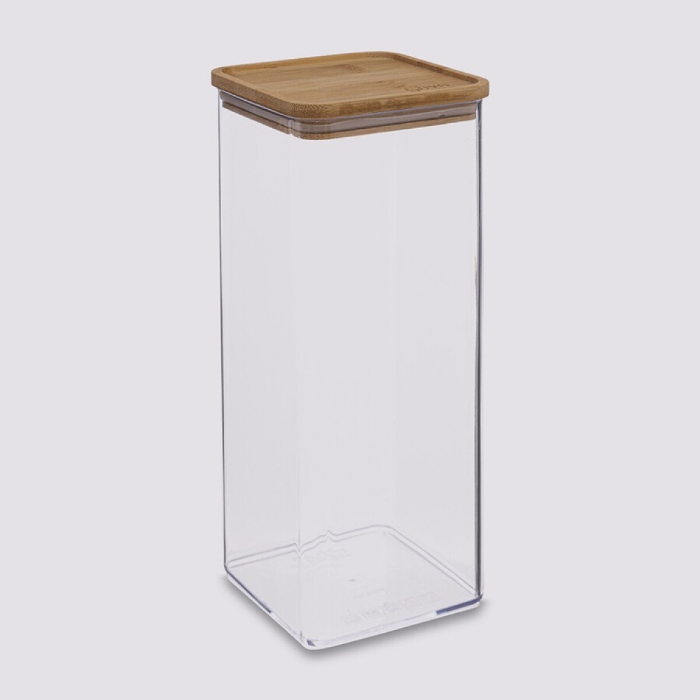 Lufttät behållare, Fyrkantig, 2 L, ESKE BAMBOO XL, 10,4 x 10,4 x H 27,5cm, Klar / Nature i gruppen Förvaring / Köksförvaring / Förvaringsburkar / 5five förvaringsburkar hos SmartaSaker.se (41690)