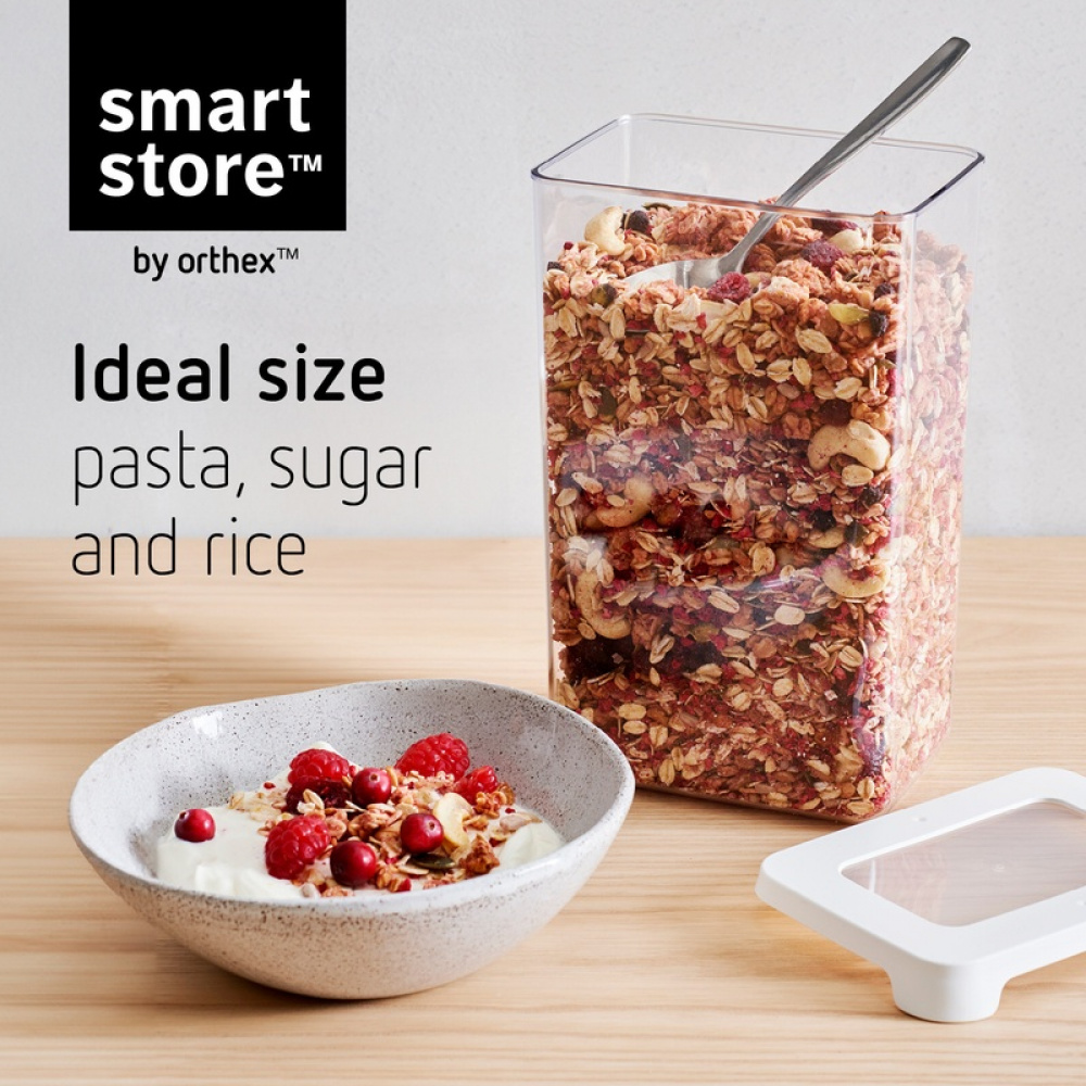 Lufttät behållare, Medium, 1,6 Liter, VISION Klar / Vit i gruppen Förvaring / Köksförvaring / Förvaringslådor och burkar / SmartStore hos SmartaSaker.se (41692)