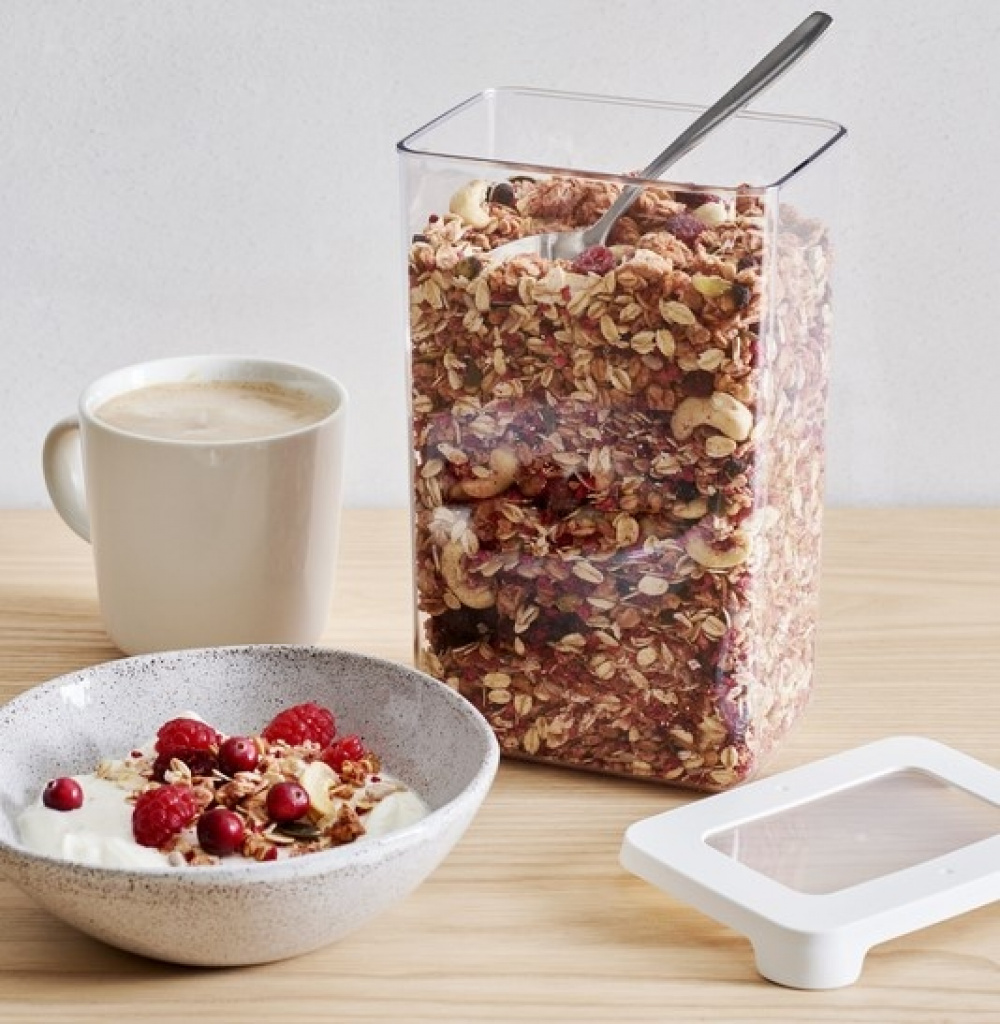 Lufttät behållare, Medium, 1,6 Liter, VISION Klar / Vit i gruppen Förvaring / Köksförvaring / Förvaringslådor och burkar / SmartStore hos SmartaSaker.se (41692)