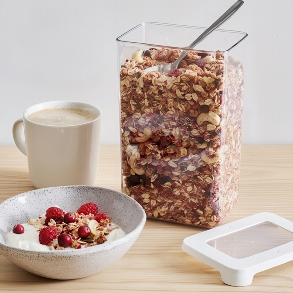 Lufttät behållare, Medium, 1,6 Liter, VISION Klar / Vit i gruppen Förvaring / Köksförvaring / Förvaringsburkar / SmartStore förvaringsburkar hos SmartaSaker.se (41692)