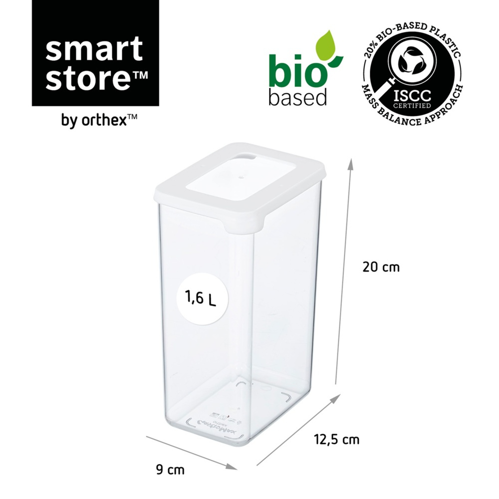 Lufttät behållare, Medium, 1,6 Liter, VISION Klar / Vit i gruppen Förvaring / Köksförvaring / Förvaringslådor och burkar / SmartStore hos SmartaSaker.se (41692)