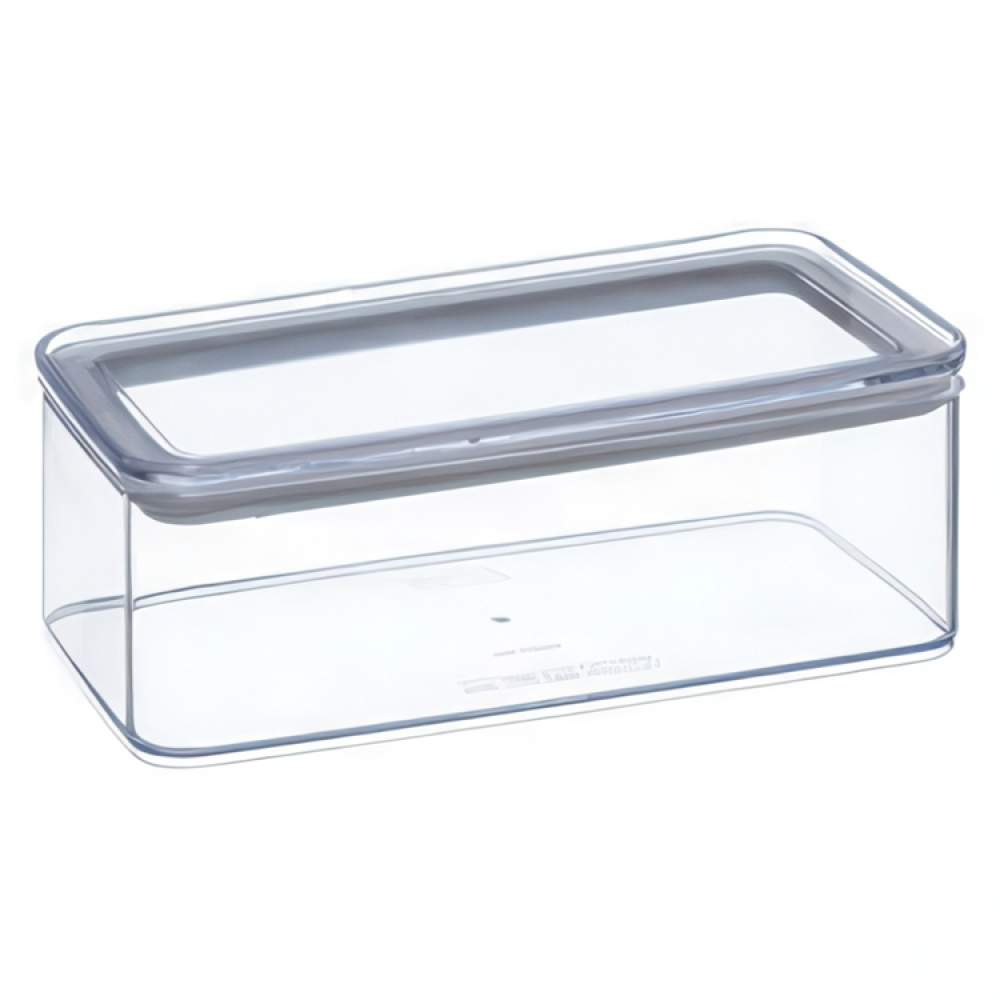 Lufttät behållare, Rektangulär, 1 L, ESKE SMALL, 20,4 x 10,4 x H 7 cm, Klar / Vit i gruppen Förvaring / Köksförvaring / Förvaringsburkar hos SmartaSaker.se (41694)