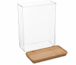Lufttät behållare, Rektangulär, 4,3 L, ESKE BAMBOO XL, 20,4 x 10,4 x H 27,2 cm, Klar / Natur