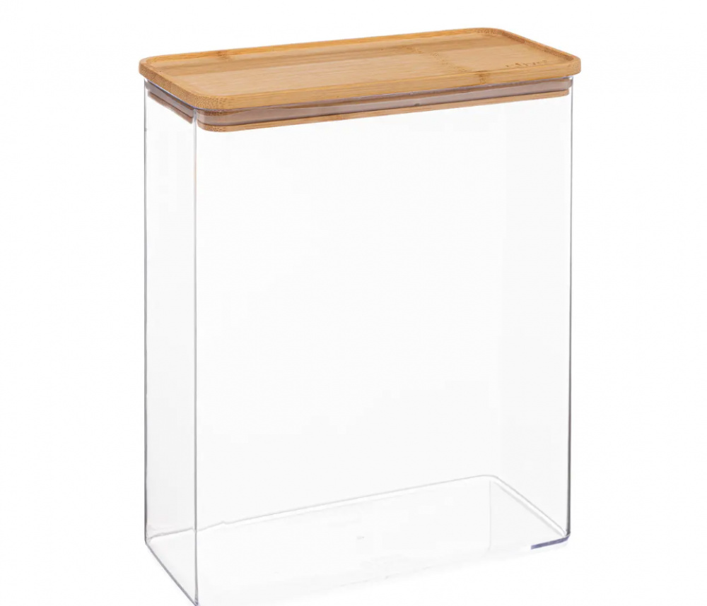 Lufttät behållare, Rektangulär, 4,3 L, ESKE BAMBOO XL, 20,4 x 10,4 x H 27,2 cm, Klar / Natur i gruppen Förvaring / Köksförvaring / Förvaringslådor och burkar / Eske hos SmartaSaker.se (41699)