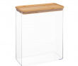 Lufttät behållare, Rektangulär, 4,3 L, ESKE BAMBOO XL, 20,4 x 10,4 x H 27,2 cm, Klar / Natur