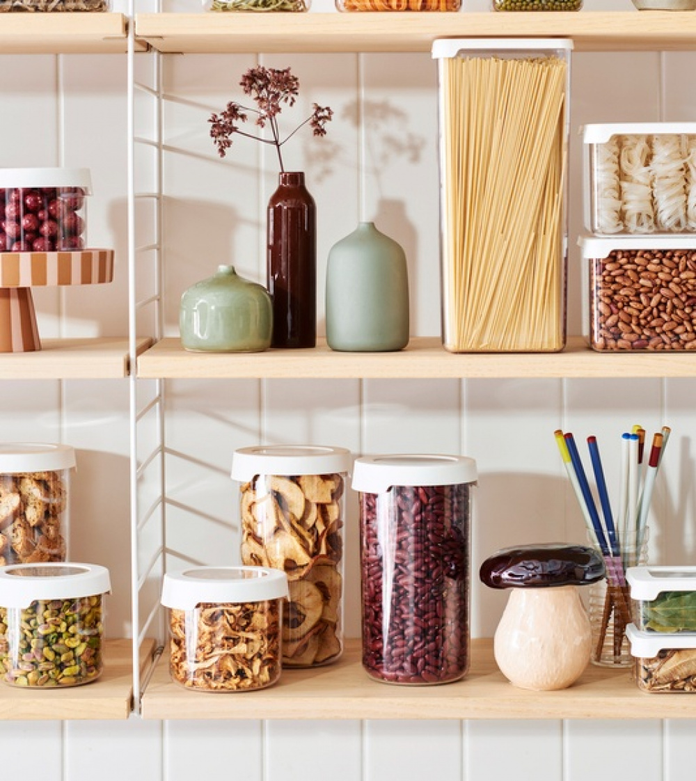 Lufttät behållare, Rund, Liten, 0,75 Liter, VISION, Ã˜ 11,5 x H 10 cm, Klar / Vit i gruppen Förvaring / Köksförvaring / Förvaringslådor och burkar / SmartStore hos SmartaSaker.se (41701)