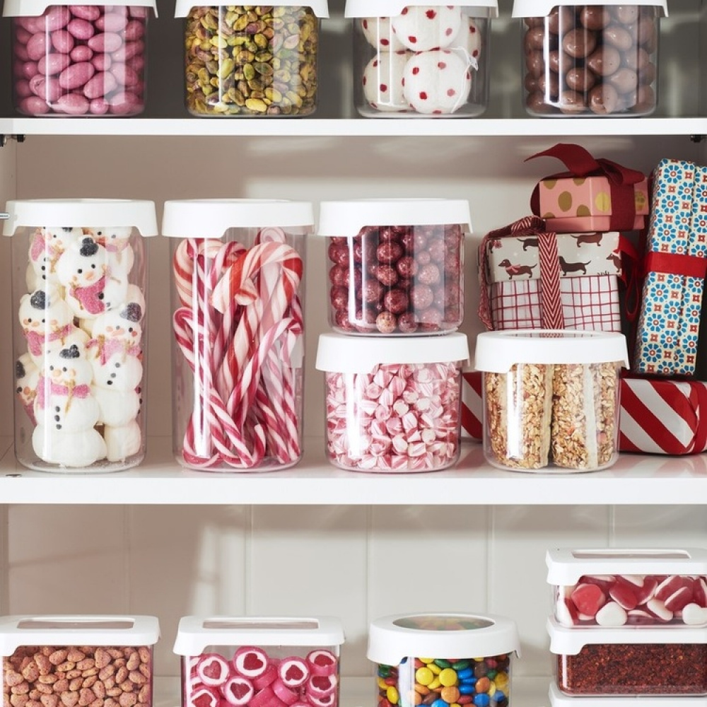 Lufttät behållare, Rund, Liten, 0,75 Liter, VISION, Ø 11,5 x H 10 cm, Klar / Vit i gruppen Förvaring / Köksförvaring / Förvaringsburkar / SmartStore förvaringsburkar hos SmartaSaker.se (41701)