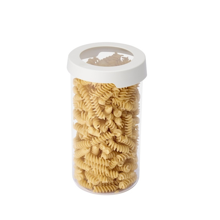 Lufttät behållare, Rund, Stor, 1,45 Liter, VISION, Ø 11,5 x H 20 cm, Klar / Vit i gruppen Förvaring / Köksförvaring / Förvaringsburkar / SmartStore förvaringsburkar hos SmartaSaker.se (41702)