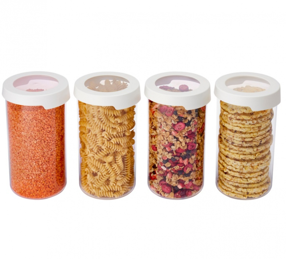 Lufttät behållare, Rund, Stor, 1,45 Liter, VISION, Ã˜ 11,5 x H 20 cm, Klar / Vit i gruppen Förvaring / Köksförvaring / Förvaringslådor och burkar / SmartStore hos SmartaSaker.se (41702)