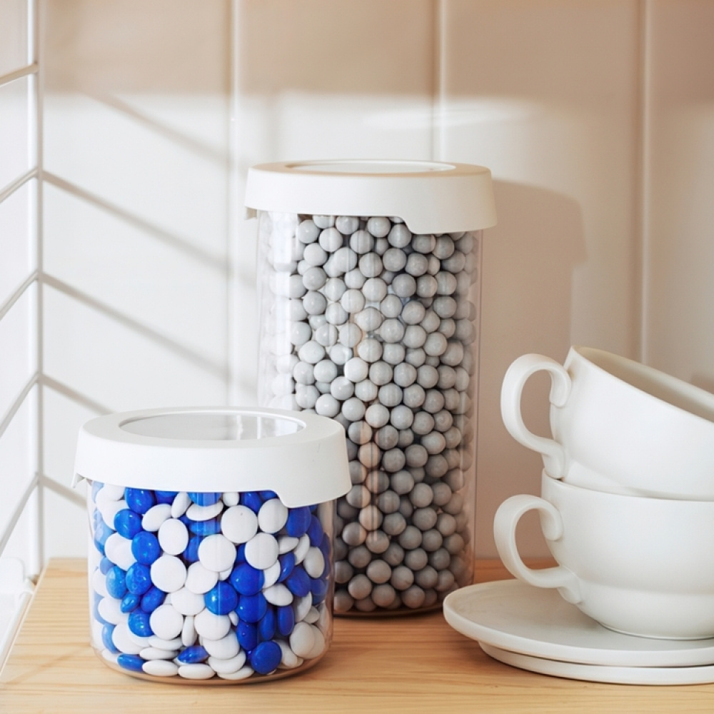 Lufttät behållare, Rund, Stor, 1,45 Liter, VISION, Ø 11,5 x H 20 cm, Klar / Vit i gruppen Förvaring / Köksförvaring / Förvaringsburkar / SmartStore förvaringsburkar hos SmartaSaker.se (41702)