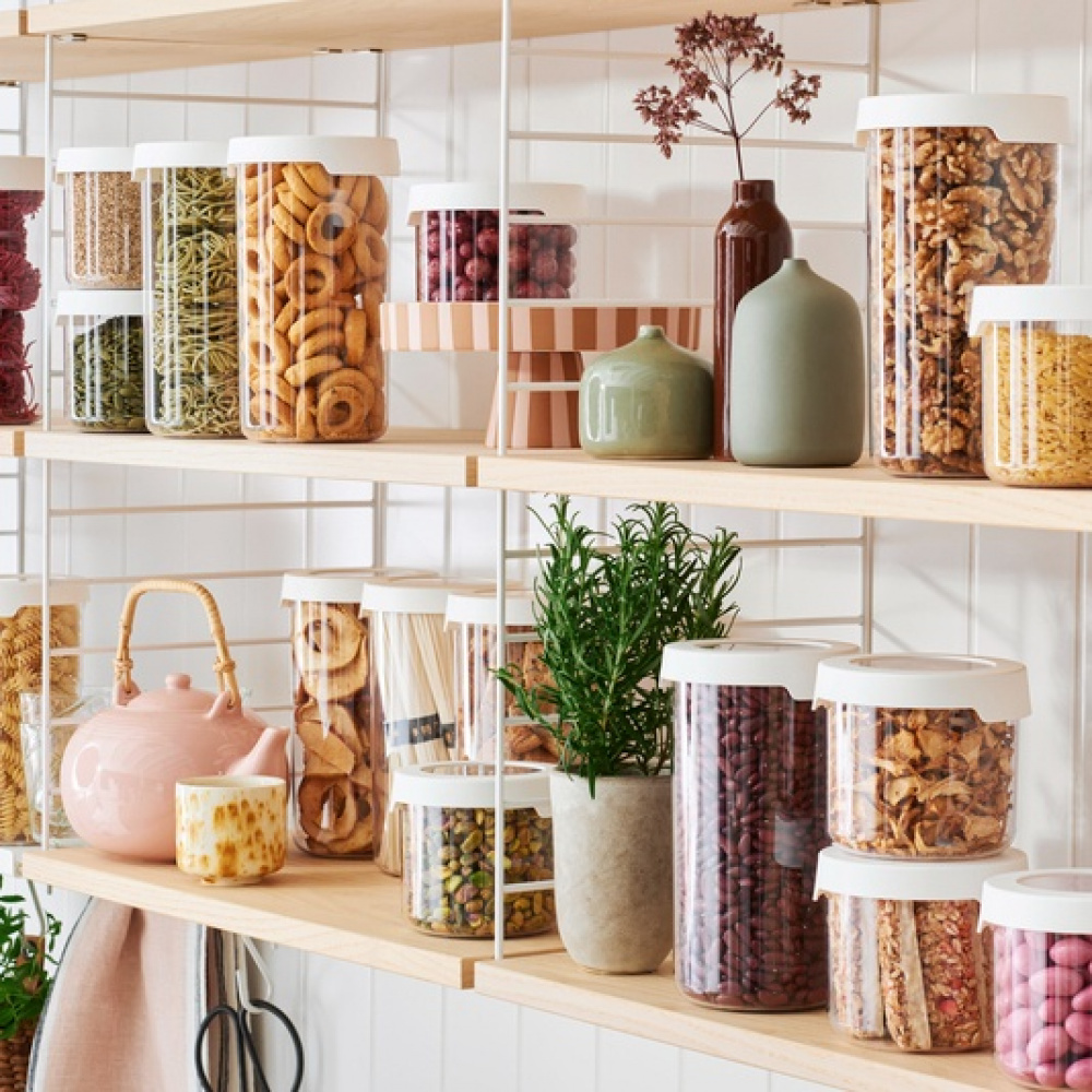 Lufttät behållare, Rund, Stor, 1,45 Liter, VISION, Ã˜ 11,5 x H 20 cm, Klar / Vit i gruppen Förvaring / Köksförvaring / Förvaringslådor och burkar / SmartStore hos SmartaSaker.se (41702)