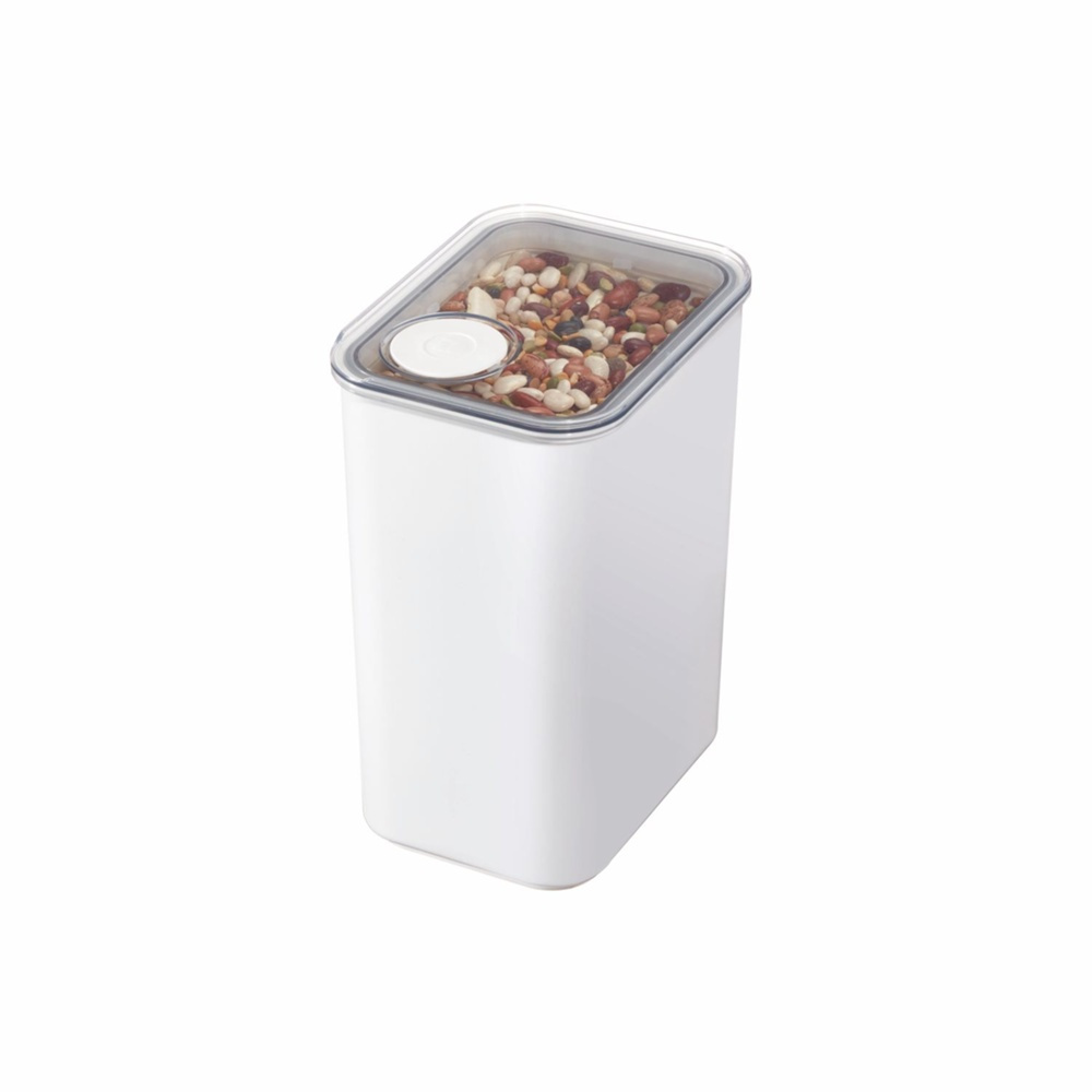 Lufttät Förvaringsburk, iD POUR LID LARGE CANISTER, 12,1 x 16,2 x H 22,2 cm, Vit / Transparent i gruppen Förvaring / Köksförvaring / Förvaringslådor och burkar hos SmartaSaker.se (41705)