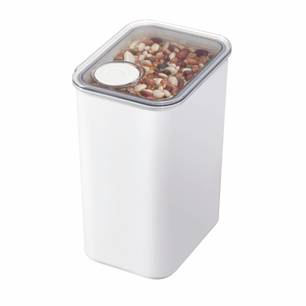 Lufttät Förvaringsburk, iD POUR LID LARGE CANISTER, 12,1 x 16,2 x H 22,2 cm, Vit / Transparent i gruppen Förvaring / Köksförvaring / Förvaringslådor och burkar hos SmartaSaker.se (41705)