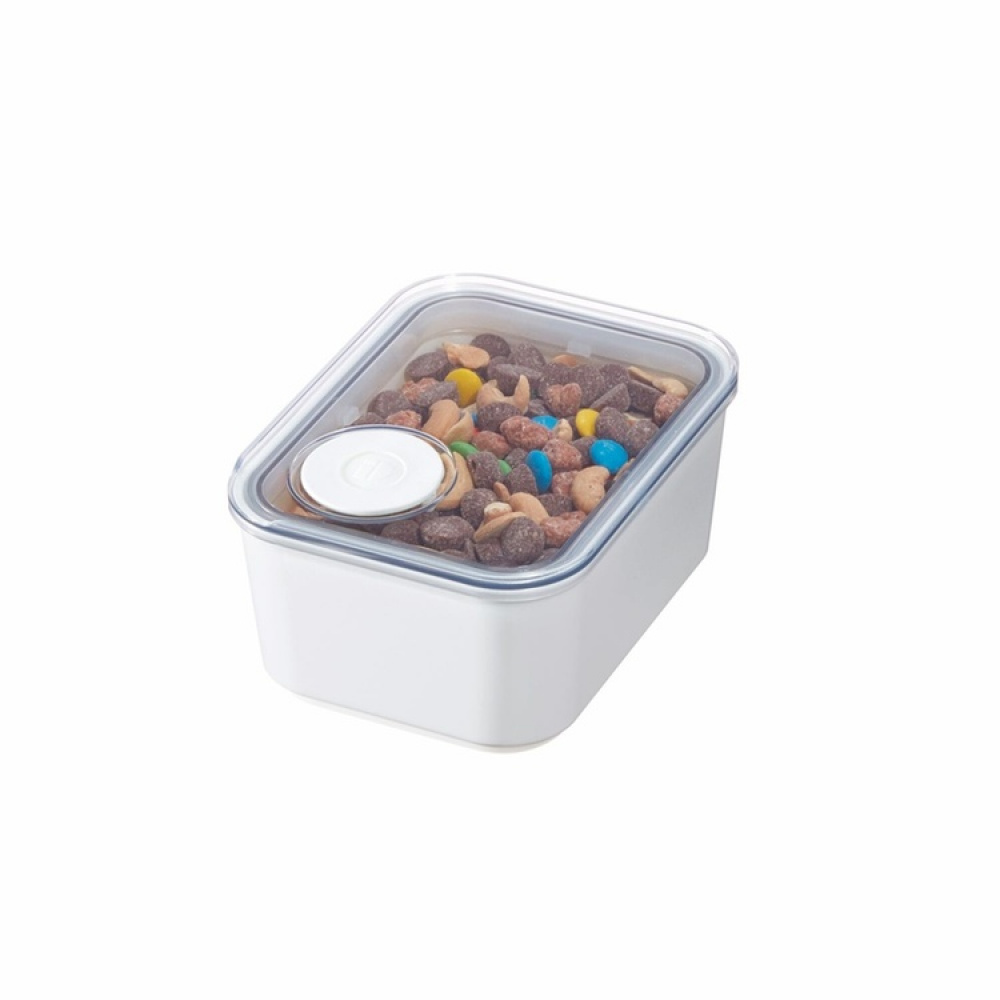 Lufttät Förvaringsburk, iD POUR LID SMALL CANISTER, 12,1 x 16,2 x H 7,6 cm, Vit / Transparent i gruppen Förvaring / Köksförvaring / Förvaringsburkar hos SmartaSaker.se (41707)