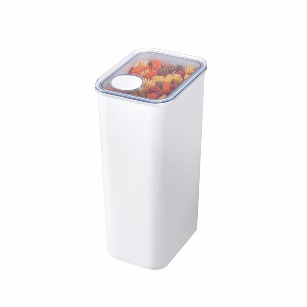 Lufttät Förvaringsburk, iD POUR LID XL CANISTER, 12,1 x 16,2 x H 29,5 cm, Vit / Transparent i gruppen Förvaring / Köksförvaring / Förvaringslådor och burkar hos SmartaSaker.se (41708)