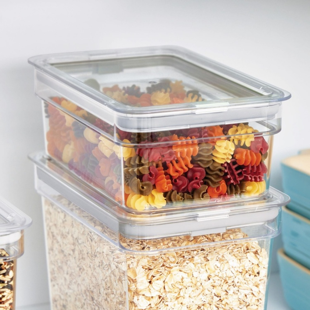 Lufttät Förvaringsburk, Låg, iD FRESH MEDIUM SHORT CANISTER, 13 x 20,5 x H 8 cm , Transparent i gruppen Förvaring / Köksförvaring / Förvaringsburkar / iDesign förvaringsburkar hos SmartaSaker.se (41710)
