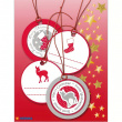 Lyxiga Hängetiketter med Julmotiv, 4 st, 3D CHRISTMAS GIFT TAGS, Ø 5 cm Lyxiga Hängetiketter med Julmotiv, 4 st, 3D CHRISTMAS GIFT TAGS, Ø 5 cm