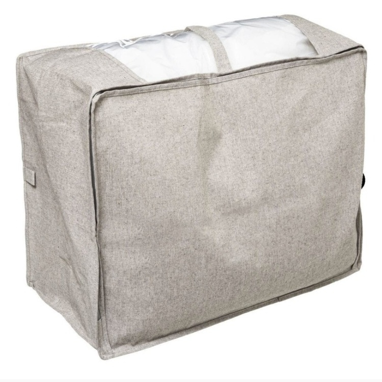 Låda / Väska för täcken, Mjuk, ORGA STORAGE BAG, 60 x 30 x H 45 cm, Beige-grå i gruppen Förvaring / Förvaringslådor hos SmartaSaker.se (41715)