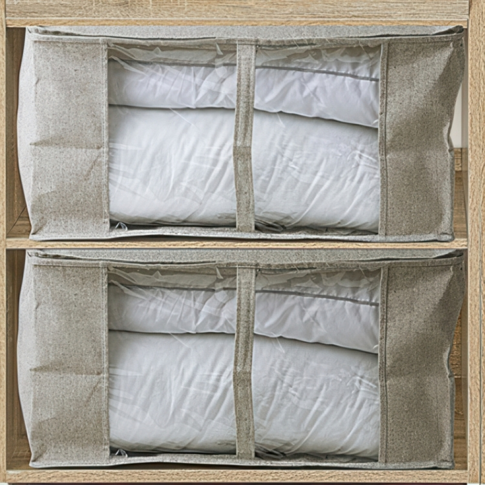 Låda / Väska för täcken, Mjuk, ORGA STORAGE BAG, 60 x 30 x H 45 cm, Beige-grå i gruppen Förvaring / Förvaringslådor hos SmartaSaker.se (41715)