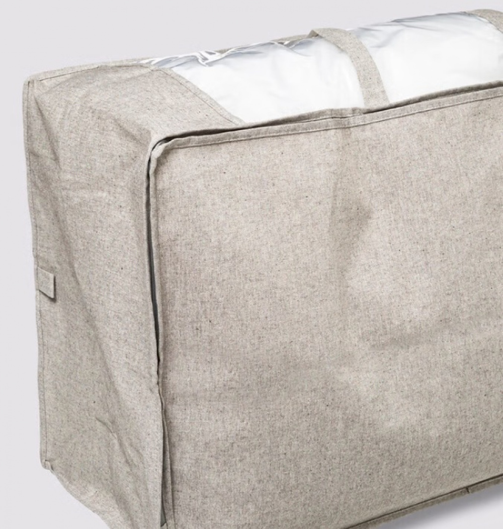 Låda / Väska för täcken, Mjuk, ORGA STORAGE BAG, 60 x 30 x H 45 cm, Beige-grå i gruppen Förvaring / Förvaringslådor hos SmartaSaker.se (41715)