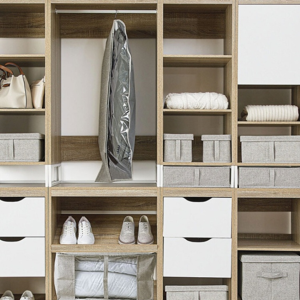 Låda / Väska för täcken, Mjuk, ORGA STORAGE BAG, 60 x 30 x H 45 cm, Beige-grå i gruppen Förvaring / Förvaringslådor hos SmartaSaker.se (41715)