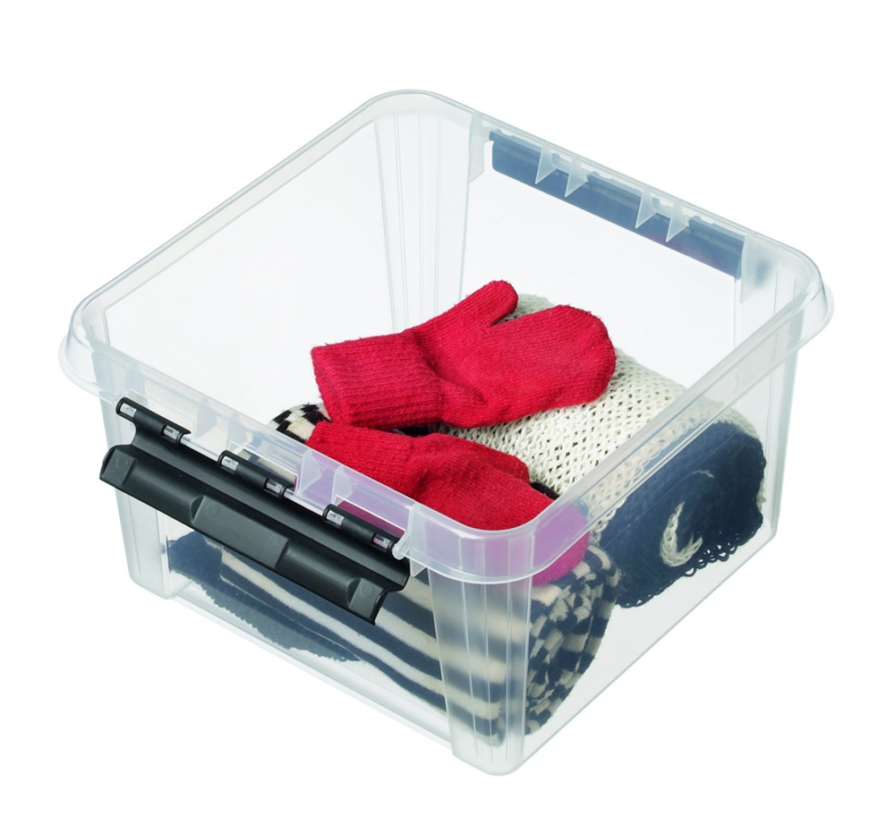 Låda , SMARTSTORE 7L CLASSIC, Kvadratisk, 28 x 28 x H 17 cm, Klar / Svart i gruppen Förvaring / Förvaringslådor / SmartStore förvaringslådor hos SmartaSaker.se (41716)