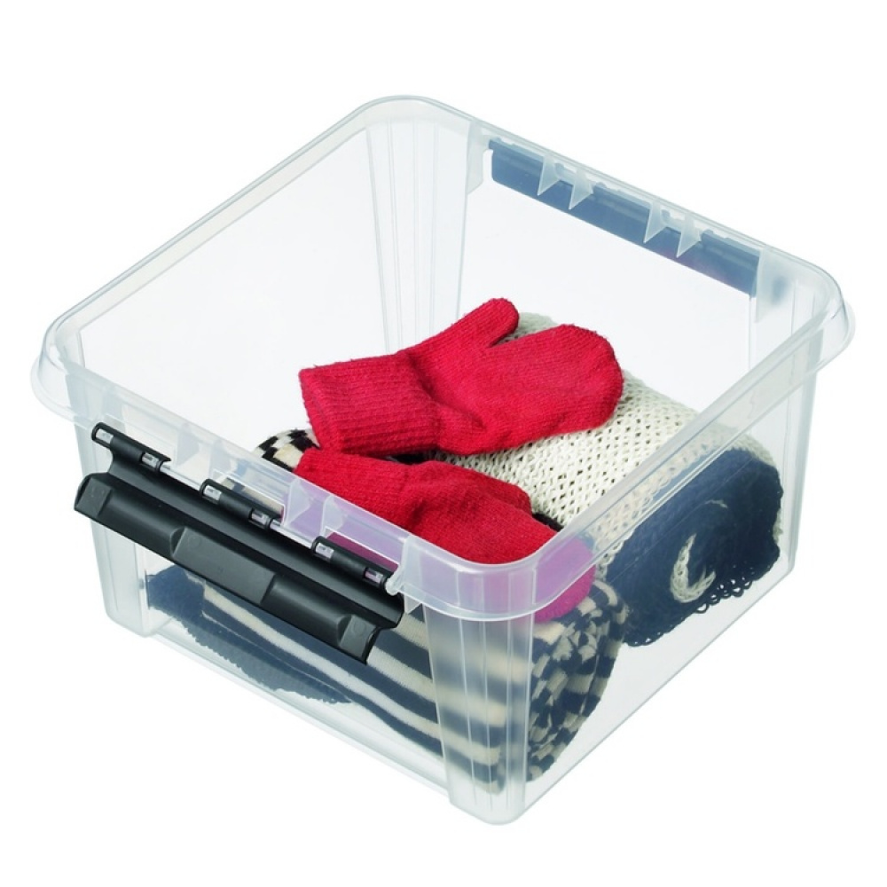 Låda , SMARTSTORE 7L CLASSIC, Kvadratisk, 28 x 28 x H 17 cm, Klar / Svart i gruppen Förvaring / Förvaringslådor / SmartStore förvaringslådor hos SmartaSaker.se (41716)