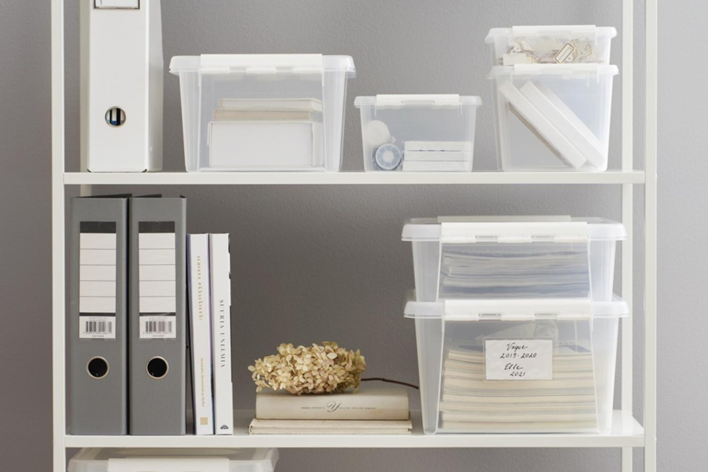 Låda / Ask, SMARTSTORE 1L HOME, 21 x 17 x H 6 cm, Klar / Vit i gruppen Förvaring / Förvaringslådor / SmartStore förvaringslådor hos SmartaSaker.se (41719)